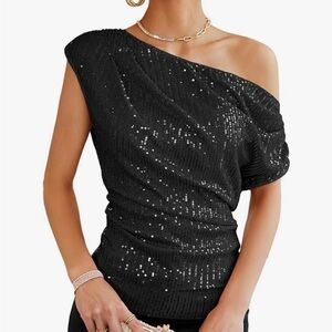 Elegant Black Sequin Sweater